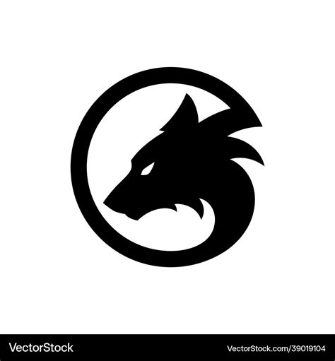 Black wolf logo icon Royalty Free Vector Image