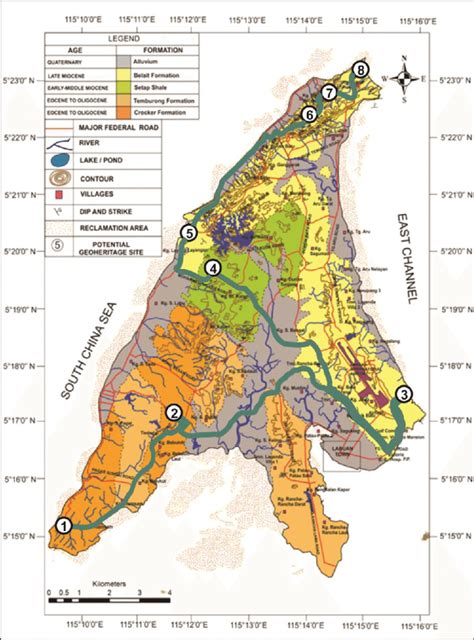 Geotrail map of Labuan Island was created (on the geological map) for ...