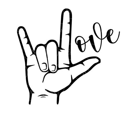 I Love You Hand Sign Svg Love Svg ASL Sign Language Svg. - Etsy