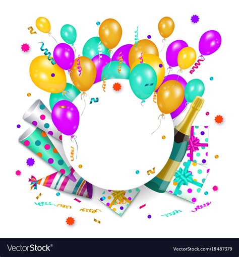 Happy birthday banner poster template Royalty Free Vector