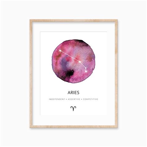 Aries Constellation Art Print Aries Print Aries Watercolor | Etsy