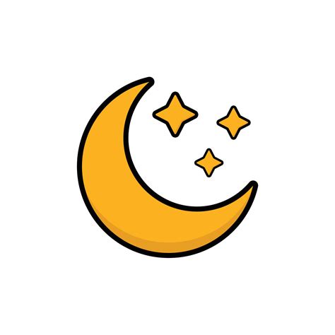 Cartoon moon and stars icon isolated on white background, night icon ...