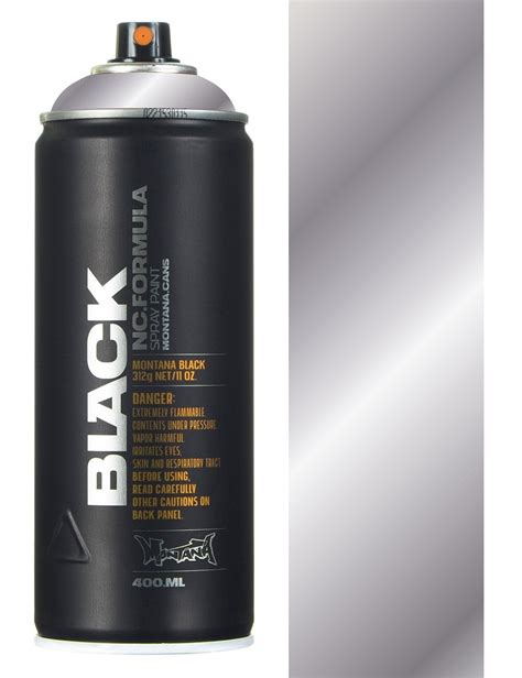 Montana Black Silver Chrome Spraypaint - 400ml - Spray Paint Supplies from Fat Buddha Store UK