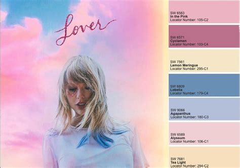 Taylor Swift 'Lover' Paint Color Palette | Taylor swift album, Taylor swift, Taylor swift concert