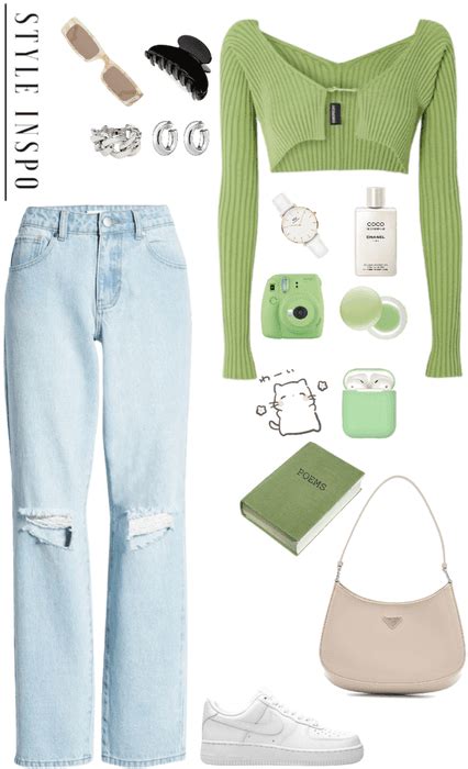 casual sage green inspired outfit Outfit | ShopLook in 2024 | Green outfits for women, Green ...