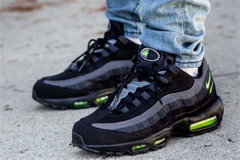 Nike Air Max 95 Black Neon Retro Logo On Feet Sneaker Review