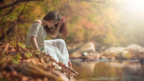 Free Images : woman, People in nature, photograph, water, beauty, natural landscape, leaf ...