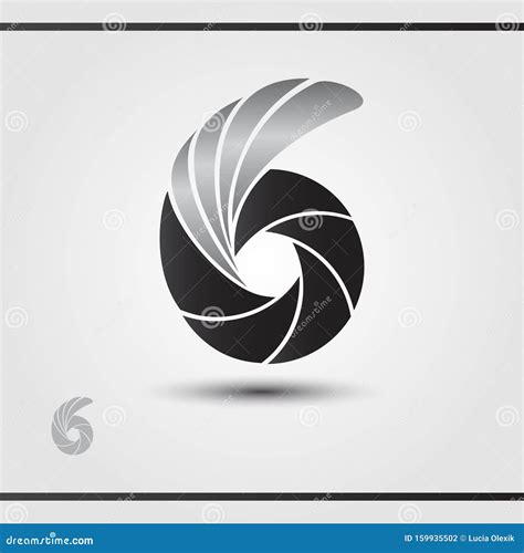 Photographer Studio Logo Design. Vector Logo Template. Black Lamella with Silver Wing. Camera ...