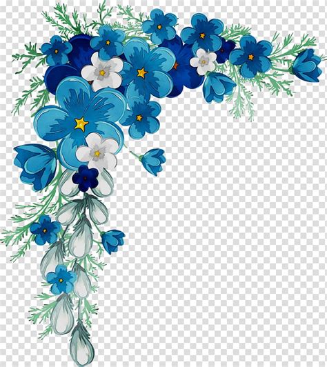 Blue Floral Borders And Frames : Photoshop floral border design in a high resolution psd file ...