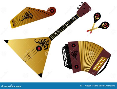 Russian Folk Music Instruments Stock Vector - Illustration of keys, song: 11312686