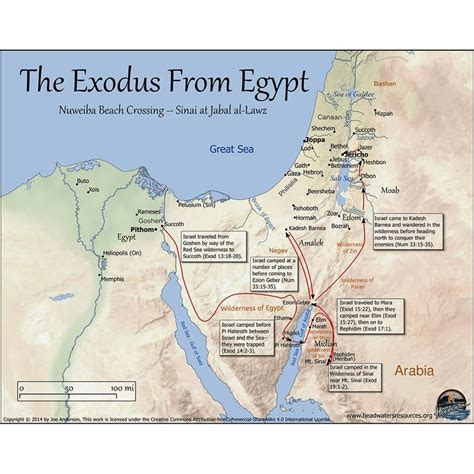 Exodus Route Map | Bible mapping, Bible study, Bible history