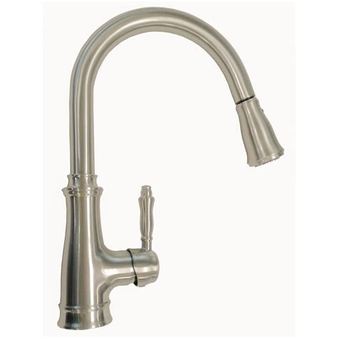 Y Decor Luxurious Single Handle Pull-Down Sprayer Kitchen Faucet in Brushed Nickel Finish-YPG311 ...