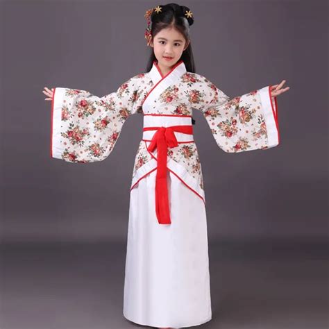 Chinese Hanfu Girls Dresses Chinese Kids Costume Children Ancient Fairy ...