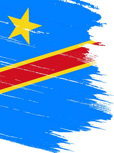 Democratic Republic of the Congo flag with brush paint textured isolated on png or transparent ...