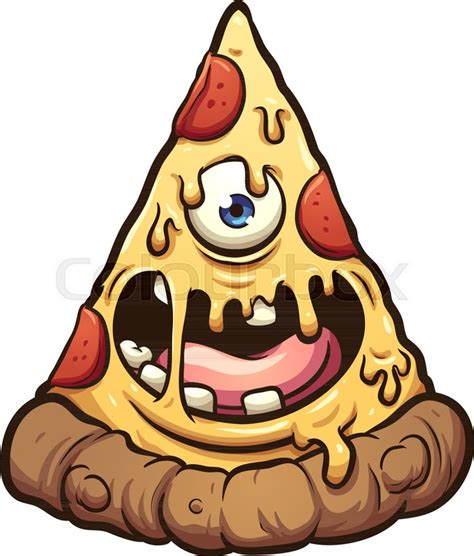 Happy pizza monster. Vector clip art ... | Stock vector | Colourbox