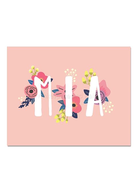 Mia Baby Name Wall Art Mia Baby Name Sign Mia Party Mia Party | Etsy