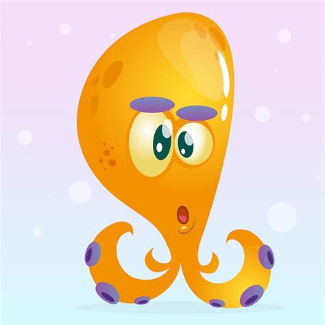 Cartoon funny octopuss illustration | Premium Vector