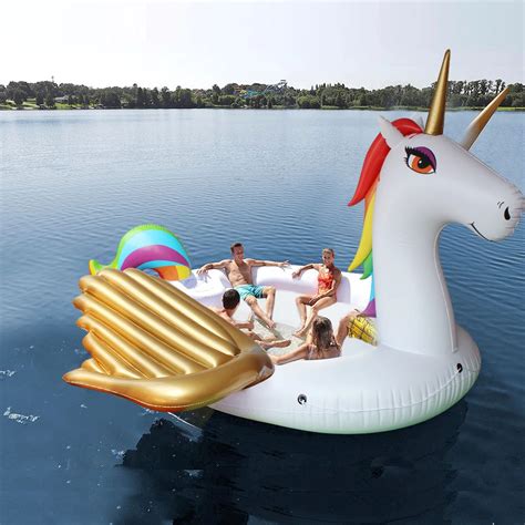 5M huge Inflatable Unicorn Flamingo Pool Float flamingo boat Swimming Float Lounge Raft Summer ...