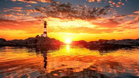 Lighthouse Sunset Wallpapers - Top Free Lighthouse Sunset Backgrounds ...