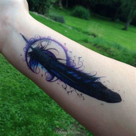 Raven Feather Temporary Tattoo Raven Feather Tattoo | Etsy | Tribal feather tattoos, Feather ...