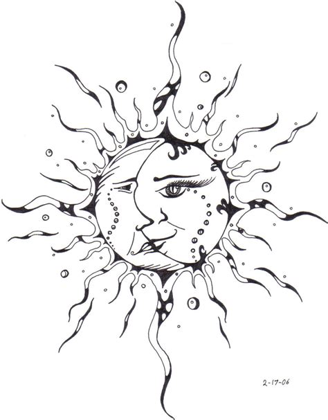 Half Sun Half Moon Drawing at GetDrawings | Free download