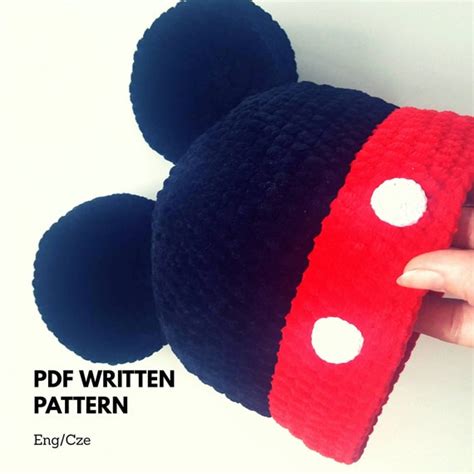 Mickey Mouse Hat Written Pattern Pdf Download Mickey Mouse | Etsy