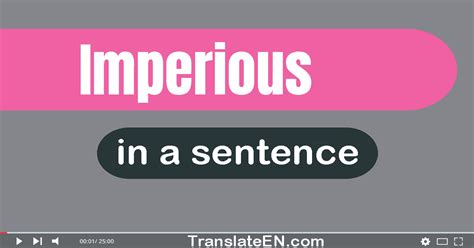 Use "Imperious" In A Sentence