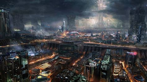 Cyberpunk Landscape [1920x1080] • /r/wallpapers | Steampunk city ...