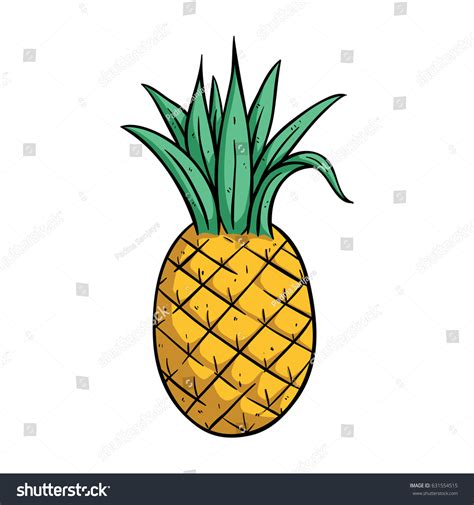 Pineapple Drawing Using Doodle Art Color Stock Vector (Royalty Free) 631554515 | Shutterstock