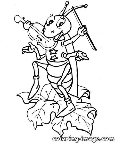 Ant And Grasshopper Coloring Page – Kidsworksheetfun