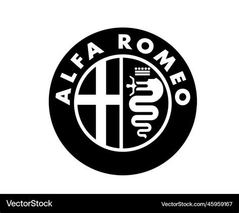 Alfa romeo brand logo symbol black design Vector Image