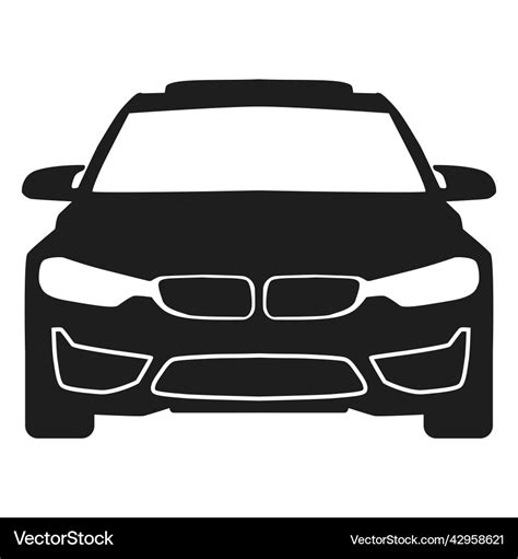 Bmw car front view silhouette high quality Vector Image