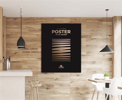 Indoor Restaurant Wall Poster Mockup (PSD)