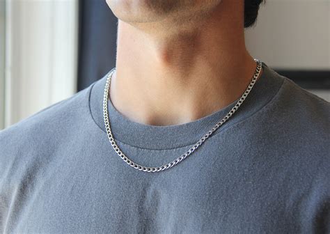 Silver 4mm Curb Chain Necklace for Men or Women / Stainless - Etsy Canada