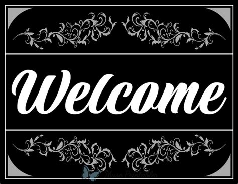 Printable Black and White Welcome Sign