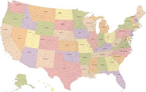 USA with Counties Map | Digital Vector | Creative Force