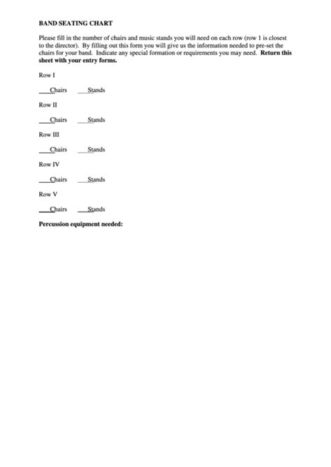 Band Seating Chart printable pdf download