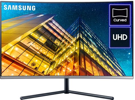 Samsung U32R590 32 Inch Curved UHD 4K Monitor - Ultra HD 3840x2160 HDMI, Displayport, Dark grey ...