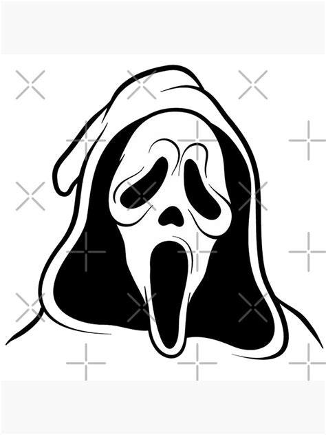 "id16 Ghost Face, Scream Stencil, Screamin Human Face, Horror, Halloween Party" Art Print for ...