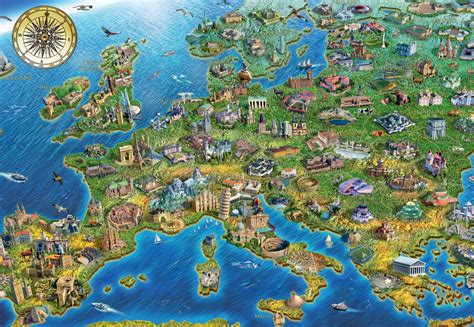 Map of Europe, 1000 Pieces, Jumbo | Puzzle Warehouse