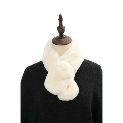 Fake Fur White Scarf SC415WHITE - SCARVES AND ACCESSORIES from Accessories by Park Lane UK