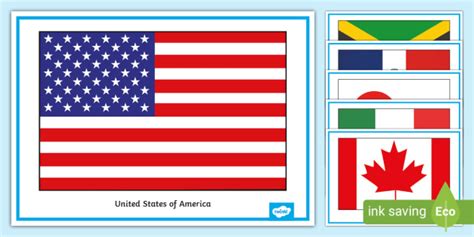 Flags of North America Display Pack - USA - Geography