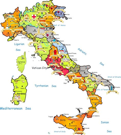 map showing touristic places in italy – Travel Around The World ...