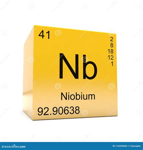 Niobium Symbol. Sign Niobium With Atomic Number And Atomic Weight. Nb Chemical Element Of The ...