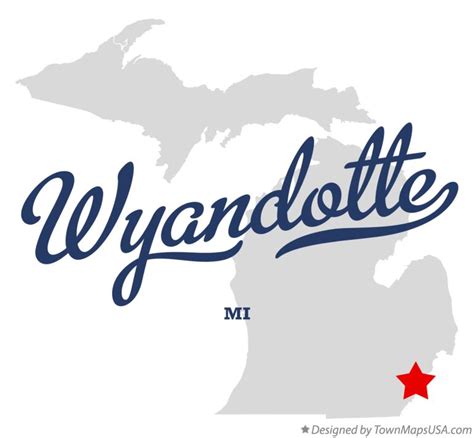 Map of Wyandotte, MI, Michigan