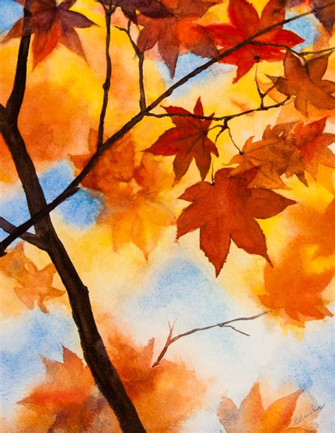 Zdenka's Art: Fall leaves - watercolor