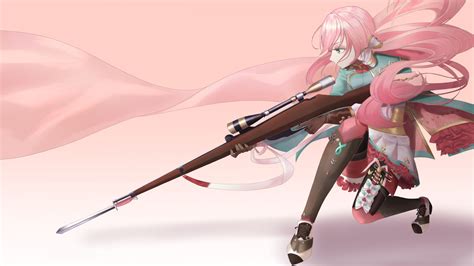 Girls Frontline Pink Hair Carcano 1891 With Background Of Pink 4K 5K HD Games Wallpapers | HD ...