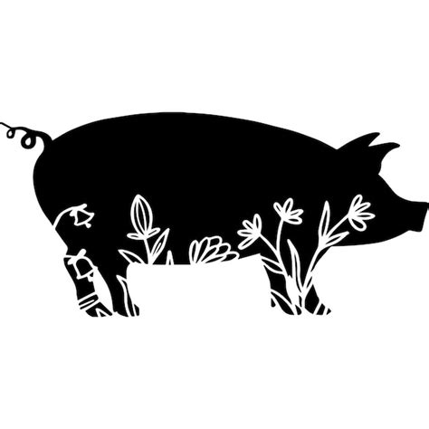 Premium Vector | Black pigs silhouette