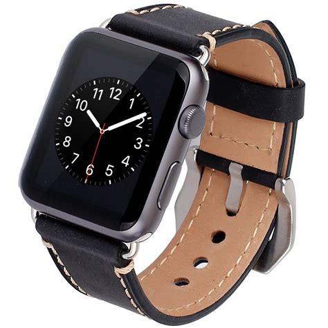 Apple Watch Band, 42mm iWatch Band Strap Premium Vintage Genuine Leather Replacement Watchband ...