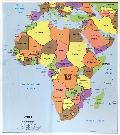 Large detailed political map of Africa with all capitals – 1998 | Vidiani.com | Maps of all ...